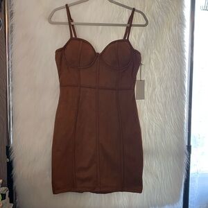 IRIS Los Angeles knee length Brown dress Bodycon L